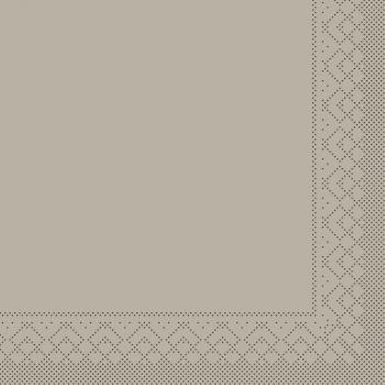 Beige Grey Tissue Serviette 33x33cm, 100 Stk.