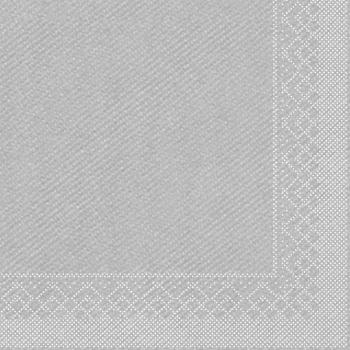 Silber Tissue Serviette 33x33cm, 100 Stk.