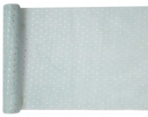 Voile Tischläufer Punkte blau 26cmx3m