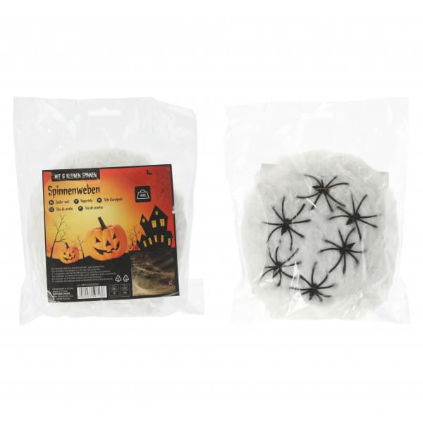 Spinnenweben mit 6 Spinnen, 40g