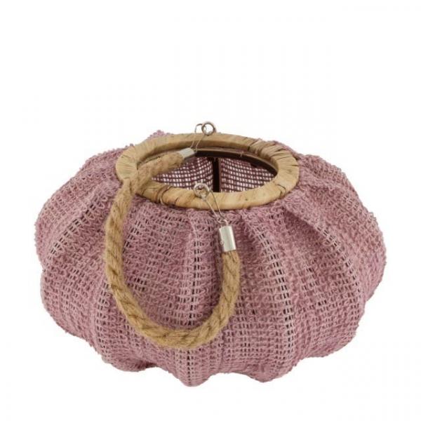 Laterne Baumwolle mit Glas Pink