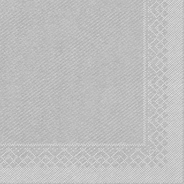 Silber Tissue Serviette 33x33cm, 100 Stk.